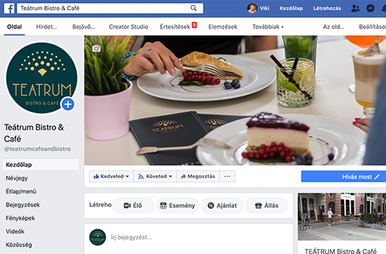 Teátrum Café & Bistro - social media